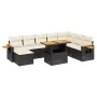 Set de sofás de jardín 8 piezas y cojines ratán sintético negro de , Conjuntos de jardín - Ref: Foro24-3273653, Precio: 542,6...
