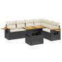 Set de comedor de jardín 7 pzas y cojines ratán sintético negro de , Conjuntos de jardín - Ref: Foro24-3273534, Precio: 454,9...