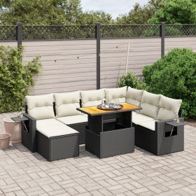 Set de sofás de jardín 8 piezas y cojines ratán sintético negro de , Conjuntos de jardín - Ref: Foro24-3275716, Precio: 486,3...
