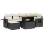 Set de comedor de jardín 7 pzas y cojines ratán sintético negro de , Conjuntos de jardín - Ref: Foro24-3275702, Precio: 454,6...