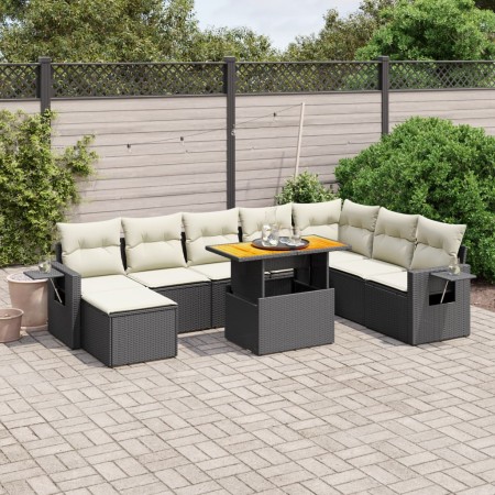 Set de sofás de jardín 8 piezas y cojines ratán sintético negro de , Conjuntos de jardín - Ref: Foro24-3275737, Precio: 533,4...