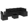 Set de comedor de jardín 7 pzas y cojines ratán sintético negro de , Conjuntos de jardín - Ref: Foro24-3254972, Precio: 481,5...