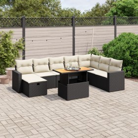 Set de sofás de jardín 8 piezas y cojines ratán sintético negro de , Conjuntos de jardín - Ref: Foro24-3271448, Precio: 524,0...