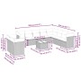 Set de sofás de jardín 11 pzas y cojines ratán sintético gris en Conjuntos de jardín | Comprar online en Foru.es