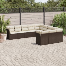 Set de sofás de jardín 11 pzas cojines ratán sintético marrón de , Conjuntos de jardín - Ref: Foro24-3250252, Precio: 707,04 ...