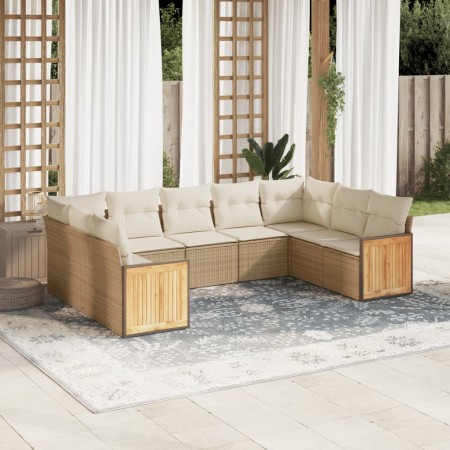 Juego de sofás de jardín con cojines beige 8 pzas ratán PE de , Conjuntos de jardín - Ref: Foro24-3227927, Precio: 487,28 €, ...