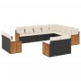 Set de sofás de jardín 12 piezas cojines ratán sintético negro de , Conjuntos de jardín - Ref: Foro24-3228191, Precio: 768,39...