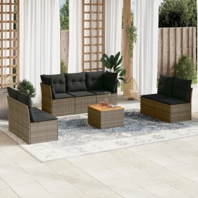 Set de sofás de jardín 8 pzas y cojines ratán sintético gris de , Conjuntos de jardín - Ref: Foro24-3255899, Precio: 453,48 €...
