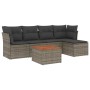 Set de muebles de jardín 6 pzas y cojines ratán sintético gris de , Conjuntos de jardín - Ref: Foro24-3255948, Precio: 364,82...