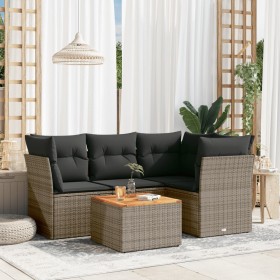 Juego de sofás jardín con cojines 5 pzas ratán sintético gris de , Conjuntos de jardín - Ref: Foro24-3255955, Precio: 328,99 ...