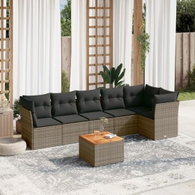 Set de sofás de jardín 7 piezas con cojines ratán PE gris de , Conjuntos de jardín - Ref: Foro24-3255983, Precio: 425,15 €, D...