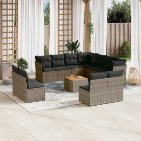 Set de sofás de jardín 12 pzas con cojines ratán sintético gris de , Conjuntos de jardín - Ref: Foro24-3256039, Precio: 661,7...