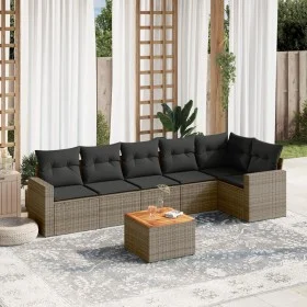 Set de sofás de jardín 7 piezas con cojines ratán PE gris de , Conjuntos de jardín - Ref: Foro24-3256466, Precio: 432,60 €, D...