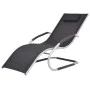 Tumbona con cojín aluminio y textilene negra de vidaXL, Tumbonas - Ref: Foro24-47777, Precio: 113,50 €, Descuento: %