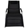 Tumbona con cojín aluminio y textilene negra de vidaXL, Tumbonas - Ref: Foro24-47777, Precio: 113,50 €, Descuento: %