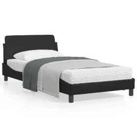 Estructura de cama con cabecero cuero sintético negro 100x200cm de , Camas y somieres - Ref: Foro24-373138, Precio: 89,75 €, ...