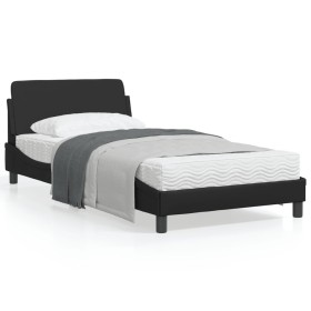 Estructura de cama con cabecero cuero sintético negro 100x200cm de , Camas y somieres - Ref: Foro24-373138, Precio: 90,96 €, ...