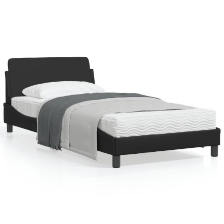 Estructura de cama con cabecero cuero sintético negro 100x200cm de , Camas y somieres - Ref: Foro24-373138, Precio: 90,96 €, ...
