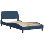Estructura de cama con cabecero de tela azul 100x200 cm de , Camas y somieres - Ref: Foro24-373131, Precio: 134,92 €, Descuen...