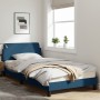 Estructura de cama con cabecero de tela azul 100x200 cm de , Camas y somieres - Ref: Foro24-373131, Precio: 134,92 €, Descuen...