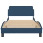 Estructura de cama con cabecero de tela azul 100x200 cm de , Camas y somieres - Ref: Foro24-373131, Precio: 134,92 €, Descuen...