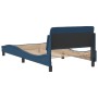 Estructura de cama con cabecero de tela azul 100x200 cm de , Camas y somieres - Ref: Foro24-373131, Precio: 134,92 €, Descuen...