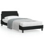 Estructura de cama con cabecero de tela negro 100x200 cm de , Camas y somieres - Ref: Foro24-373127, Precio: 121,87 €, Descue...