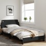 Estructura de cama con cabecero de tela negro 100x200 cm de , Camas y somieres - Ref: Foro24-373127, Precio: 121,87 €, Descue...