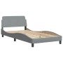 Estructura de cama con cabecero de tela gris claro 100x200 cm de , Camas y somieres - Ref: Foro24-373125, Precio: 97,31 €, De...