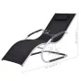 Tumbona con cojín aluminio y textilene negra de vidaXL, Tumbonas - Ref: Foro24-47777, Precio: 113,50 €, Descuento: %