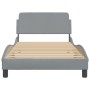 Estructura de cama con cabecero de tela gris claro 100x200 cm de , Camas y somieres - Ref: Foro24-373125, Precio: 97,31 €, De...