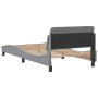 Estructura de cama con cabecero de tela gris claro 100x200 cm de , Camas y somieres - Ref: Foro24-373125, Precio: 97,31 €, De...
