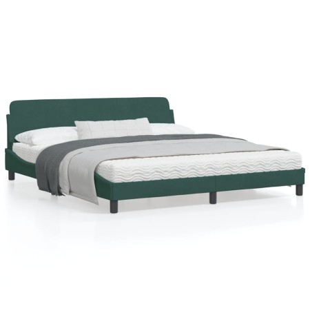 Estructura cama con cabecero terciopelo verde oscuro 180x200 cm de , Camas y somieres - Ref: Foro24-373235, Precio: 168,52 €,...