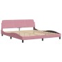 Estructura de cama con cabecero de terciopelo rosa 180x200 cm de , Camas y somieres - Ref: Foro24-373237, Precio: 175,23 €, D...