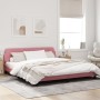 Estructura de cama con cabecero de terciopelo rosa 180x200 cm de , Camas y somieres - Ref: Foro24-373237, Precio: 175,23 €, D...