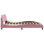 Estructura de cama con cabecero de terciopelo rosa 180x200 cm de , Camas y somieres - Ref: Foro24-373237, Precio: 175,23 €, D...