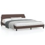 Estructura de cama cabecero cuero sintético marrón 180x200 cm de , Camas y somieres - Ref: Foro24-373240, Precio: 160,43 €, D...