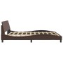 Estructura de cama cabecero cuero sintético marrón 180x200 cm de , Camas y somieres - Ref: Foro24-373240, Precio: 160,43 €, D...