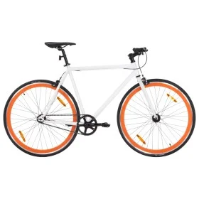 Bicicleta de piñón fijo blanco y naranja 700c 55 cm de , Bicicletas - Ref: Foro24-92265, Precio: 279,75 €, Descuento: %