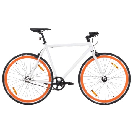 Bicicleta de piñón fijo blanco y naranja 700c 55 cm de , Bicicletas - Ref: Foro24-92265, Precio: 281,81 €, Descuento: %