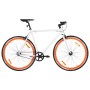 Bicicleta de piñón fijo blanco y naranja 700c 55 cm de , Bicicletas - Ref: Foro24-92265, Precio: 281,81 €, Descuento: %