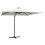 Sombrilla voladiza con luces LED y poste acero arena 250x250 cm de vidaXL, Sombrillas - Ref: Foro24-46992, Precio: 98,84 €, D...