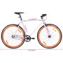 Bicicleta de piñón fijo blanco y naranja 700c 55 cm de , Bicicletas - Ref: Foro24-92265, Precio: 281,81 €, Descuento: %