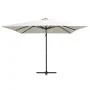 Sombrilla voladiza con luces LED y poste acero arena 250x250 cm de vidaXL, Sombrillas - Ref: Foro24-46992, Precio: 98,84 €, D...