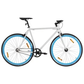 Bicicleta de piñón fijo blanco y azul 700c 55 cm de , Bicicletas - Ref: Foro24-92271, Precio: 289,24 €, Descuento: %