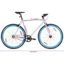 Bicicleta de piñón fijo blanco y azul 700c 55 cm de , Bicicletas - Ref: Foro24-92271, Precio: 293,47 €, Descuento: %
