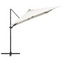 Sombrilla voladiza con luces LED y poste acero arena 250x250 cm de vidaXL, Sombrillas - Ref: Foro24-46992, Precio: 121,86 €, ...