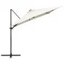 Sombrilla voladiza con luces LED y poste acero arena 250x250 cm de vidaXL, Sombrillas - Ref: Foro24-46992, Precio: 98,84 €, D...