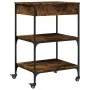 Carrito de cocina madera ingeniería roble ahumado 60x48x89,5 cm by , Kitchen and dining carts - Ref: Foro24-842373, Price: 80...