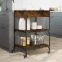 Carrito de cocina madera ingeniería roble ahumado 60x48x89,5 cm by , Kitchen and dining carts - Ref: Foro24-842373, Price: 80...